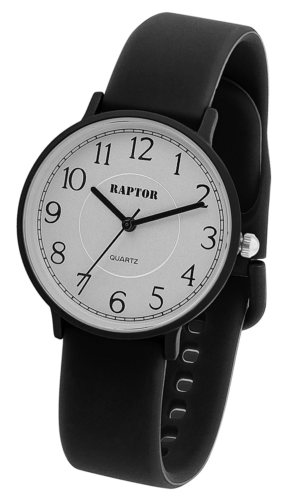 Raptor Damenuhr "Flavia" mit Silikonband, Ø 34 mm, schwarz