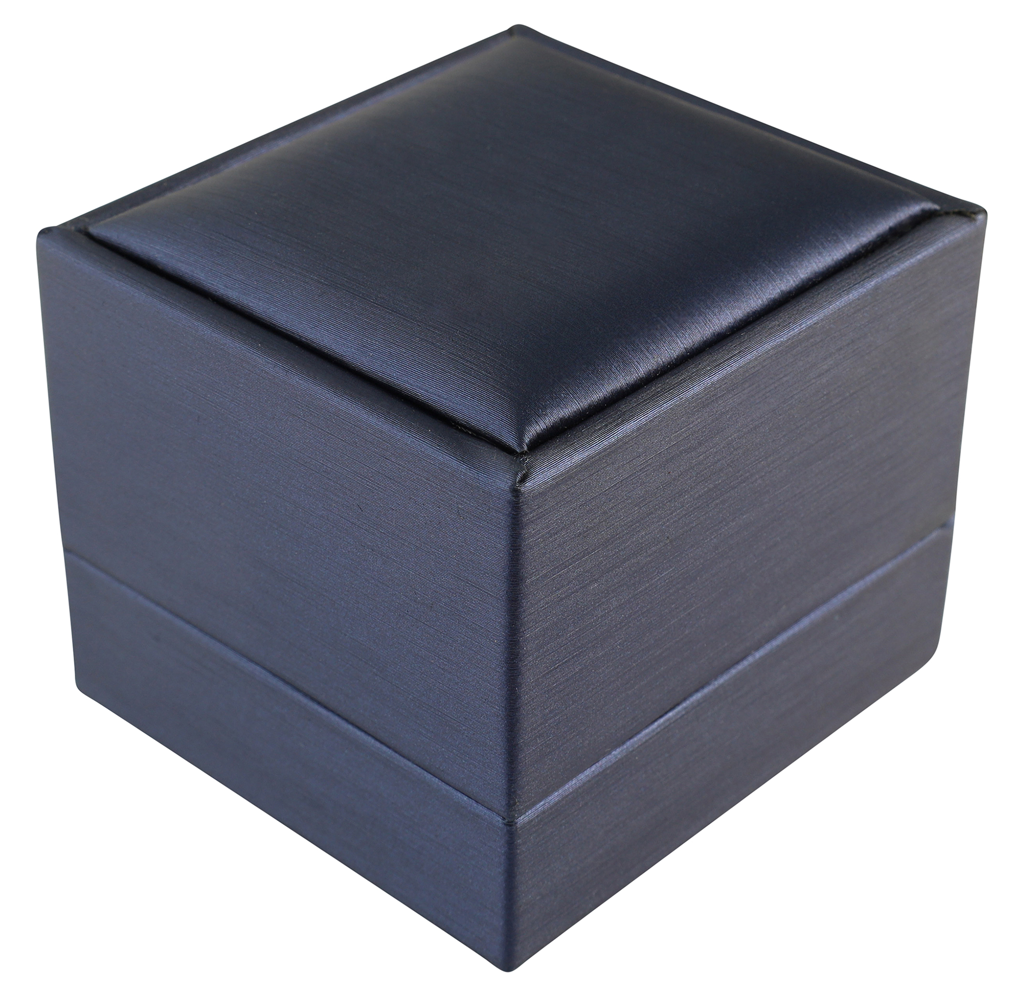 Edle Schmuck-Klappboxen (Ringe), Metallic-Blau & Samt schwarz – VE: 10 Stück