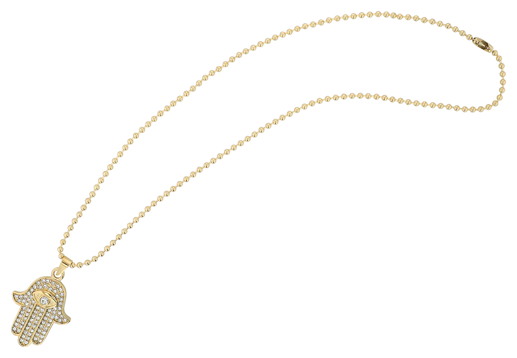 "Chamsa - Hand der Fatima" Edelstahl Kette mit Anhänger, 45 cm, rosegoldfarben