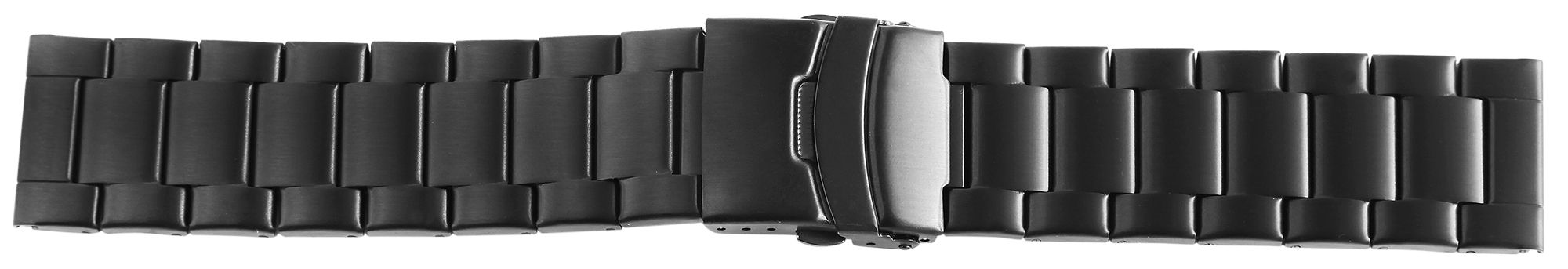 Edelstahl-Uhrenarmband, schwarz, mattiert, 18 mm
