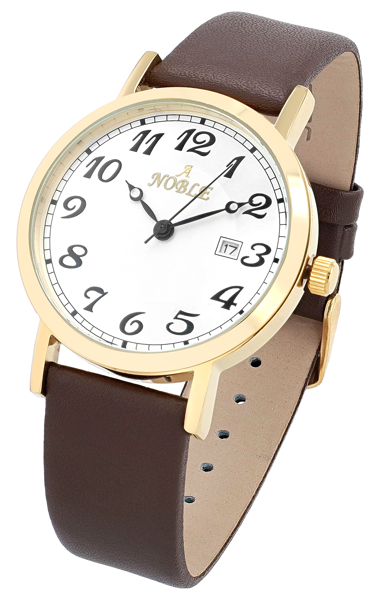 Noble Herrenuhr mit Echtlederarmband Ø 40 mm