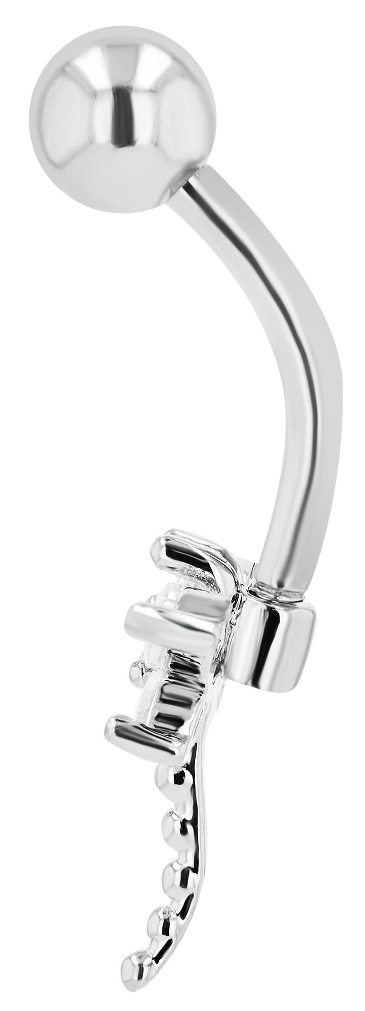 "Thali" 316L Edelstahl-Messing Bauchnabelpiercing, Libelle, Stablstärke 1,6 mm/ Länge 11mm