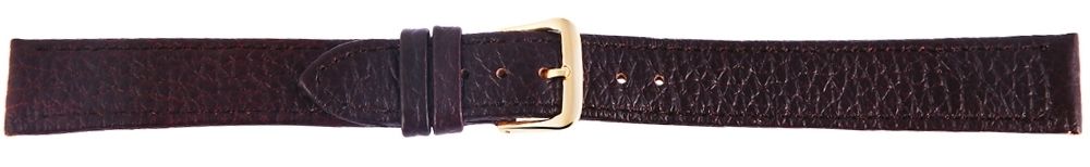 Echtleder-Uhrenarmband, dunkelbraun, Krokooptik, 18 mm, VE 6