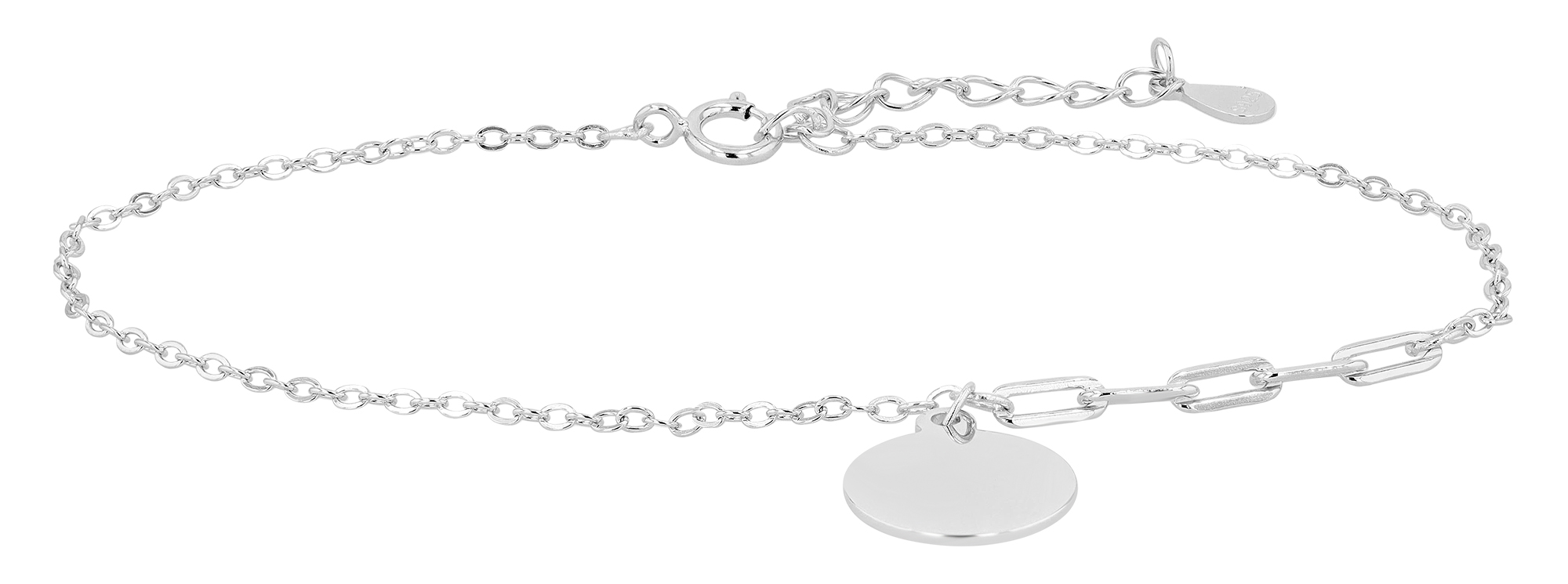 "Nila" 925/- Echt Silber Armband, rhodiniert, Gravuranhänger