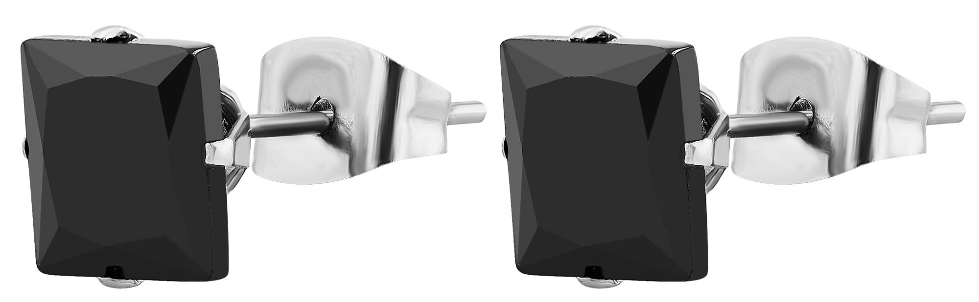 Akzent Ohrstecker "Jexy" aus Edelstahl, quadratischer Zirkonia, 7 x 7 mm