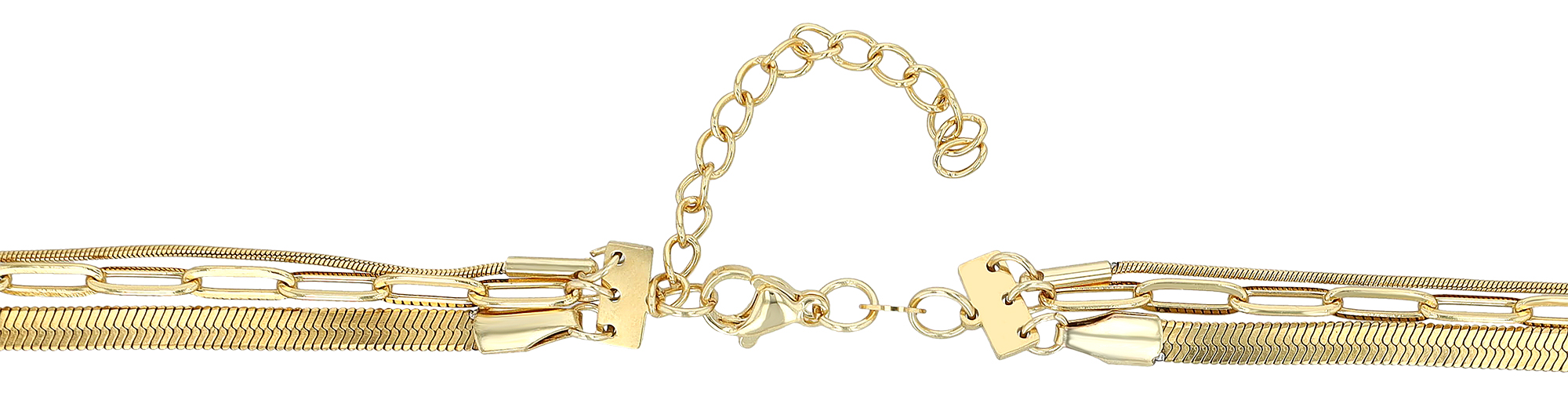 "Eliana" Edelstahl Layering Kette mit Anhänger (Sonne), 40/ 42/ 50 + 5 cm, goldfarben