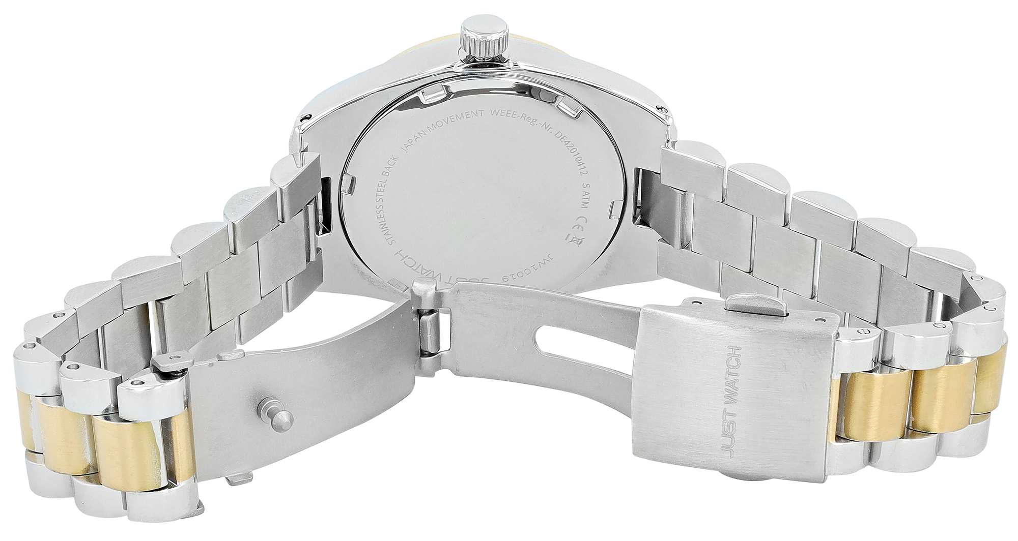 Just Watch Damenuhr "Emmi", Edelstahlband, Ø 33 mm, bicolor (silberfarben+goldfarben)/ silberfarben