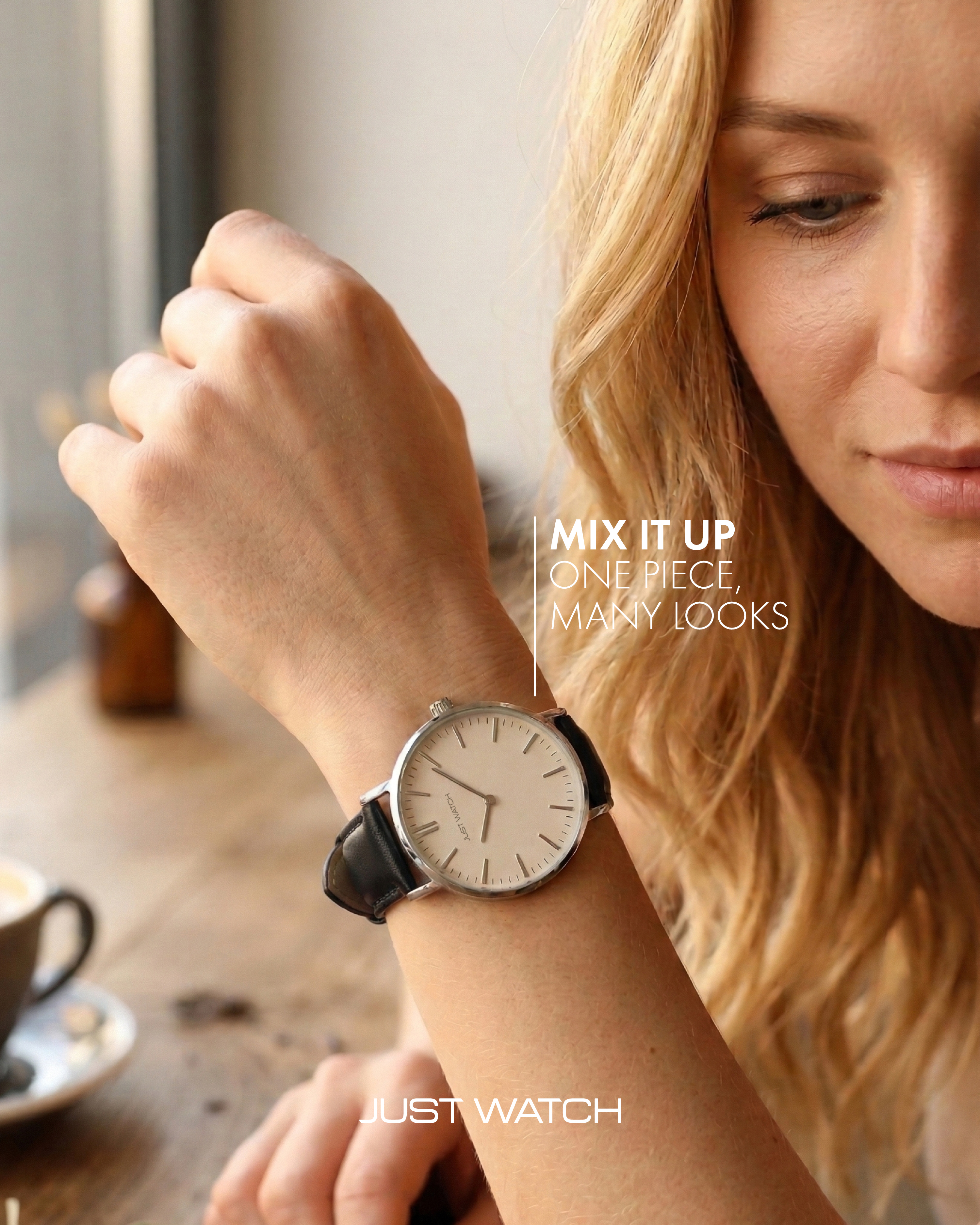 Just Watch analoge 2-Zeiger Unisex-Armbanduhr