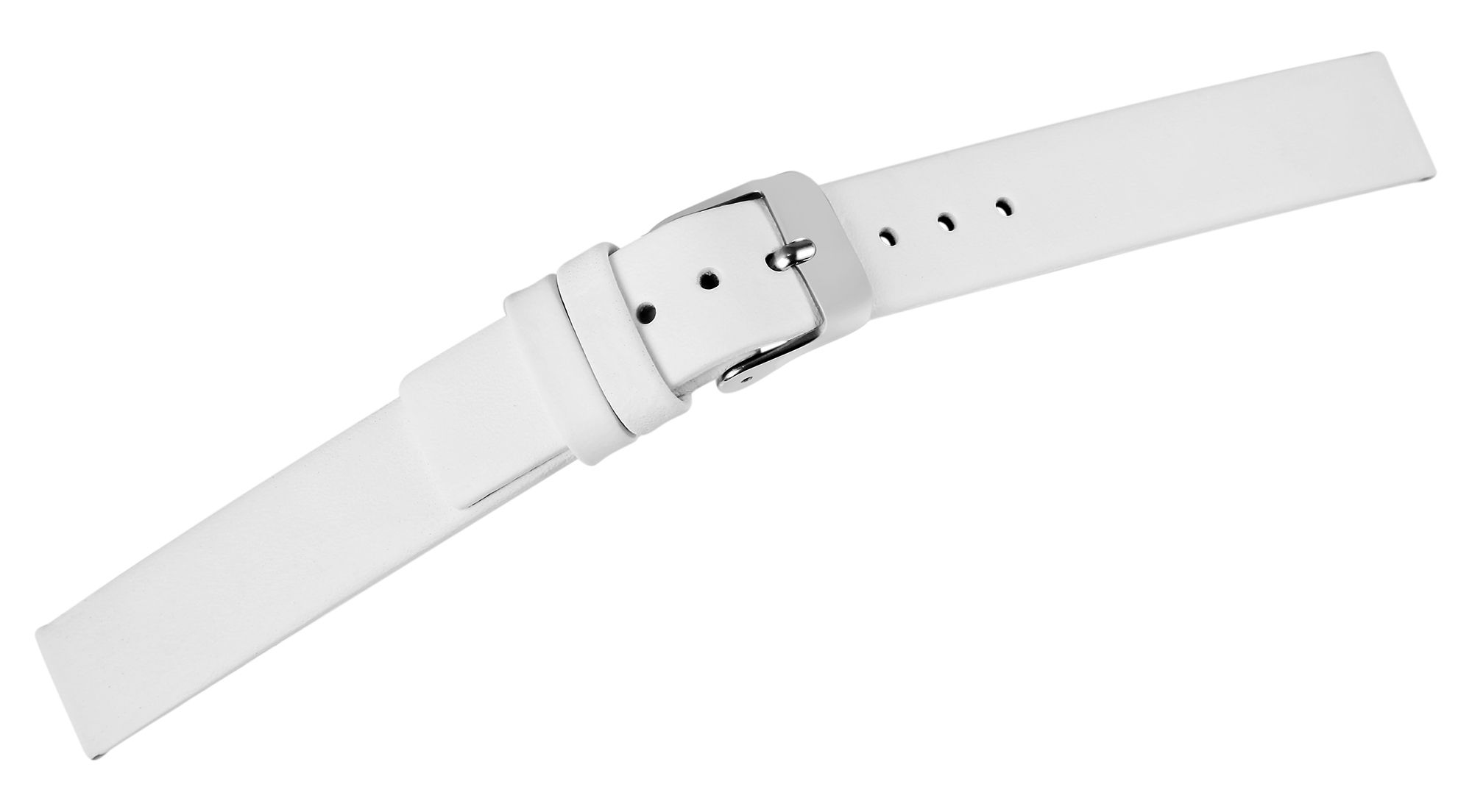 Echtleder-Uhrenarmband, nahtlos, weiß, 14 mm