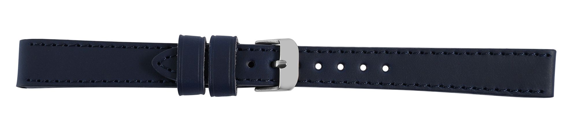 Echtleder-Uhrenarmband "super-soft", dunkelblau, Naht, 14 mm