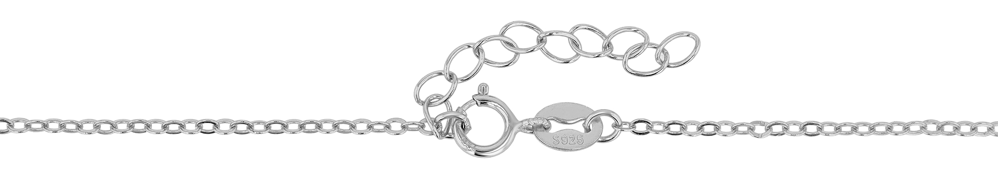 "Amaly" 925/- Echt Silber Kette mit Anhänger (bunte Zirkone), silberfarben rhodiniert