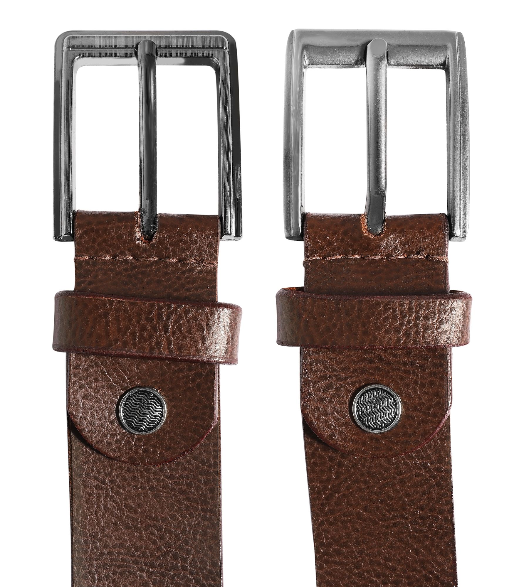 Leonardo Verrelli Echtleder Gürtel, kürzbar, braun, 2. Wahl (Schließendesign sortiert), 90 cm