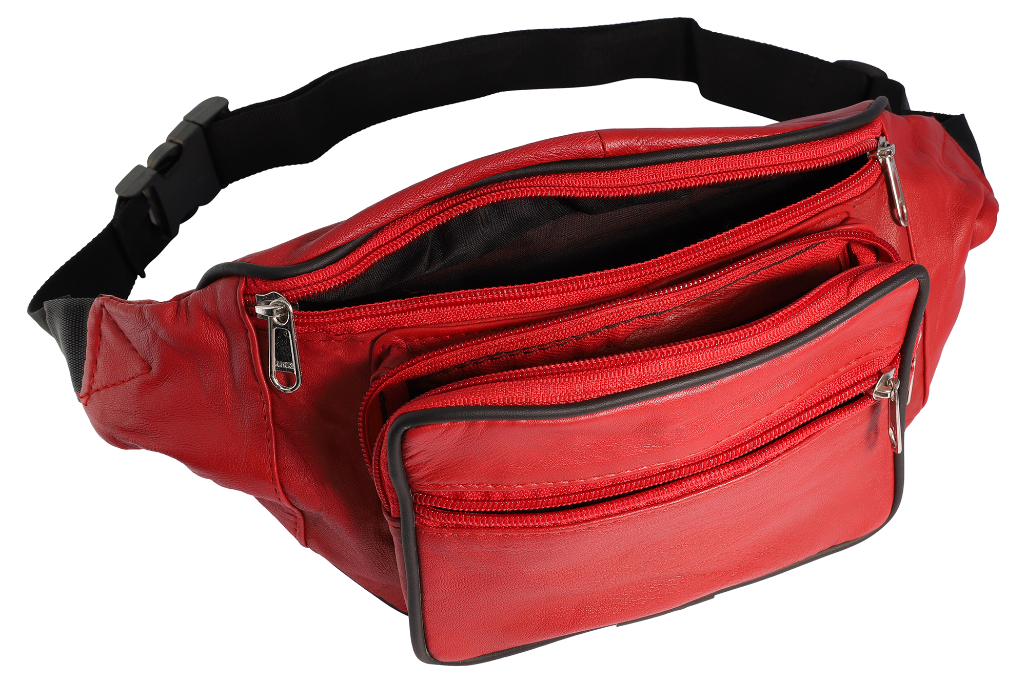 Steinmeister Hüfttasche/ Bauchtasche aus Echtleder, rot