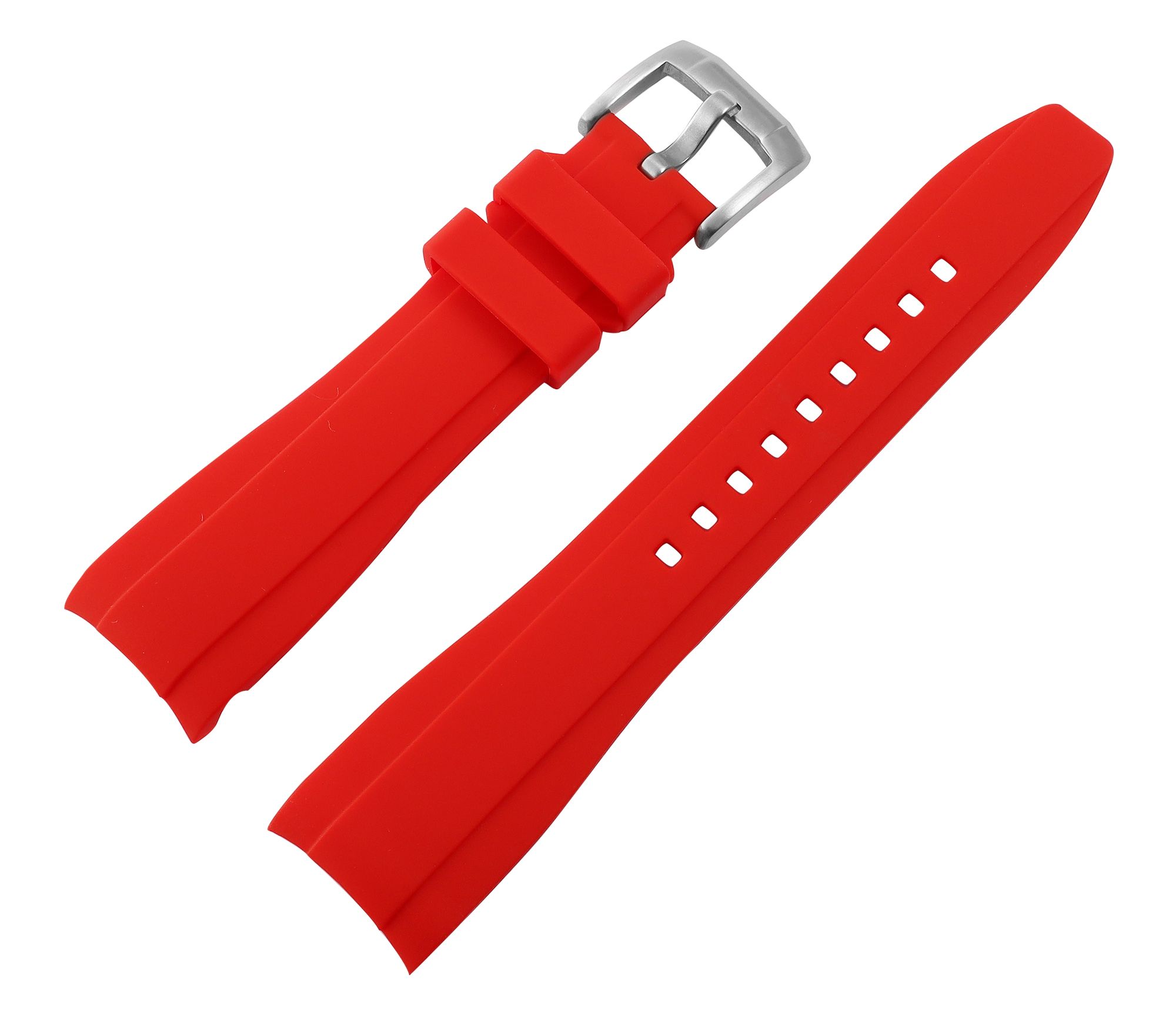 Silikon Uhrenarmband, Dornschließe, rot, 20 mm