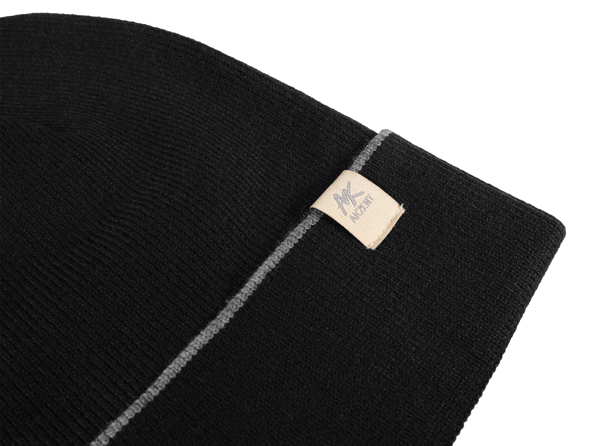 Akzent Strickmütze (mit Umschlag) für Herren, VE-4, schwarz