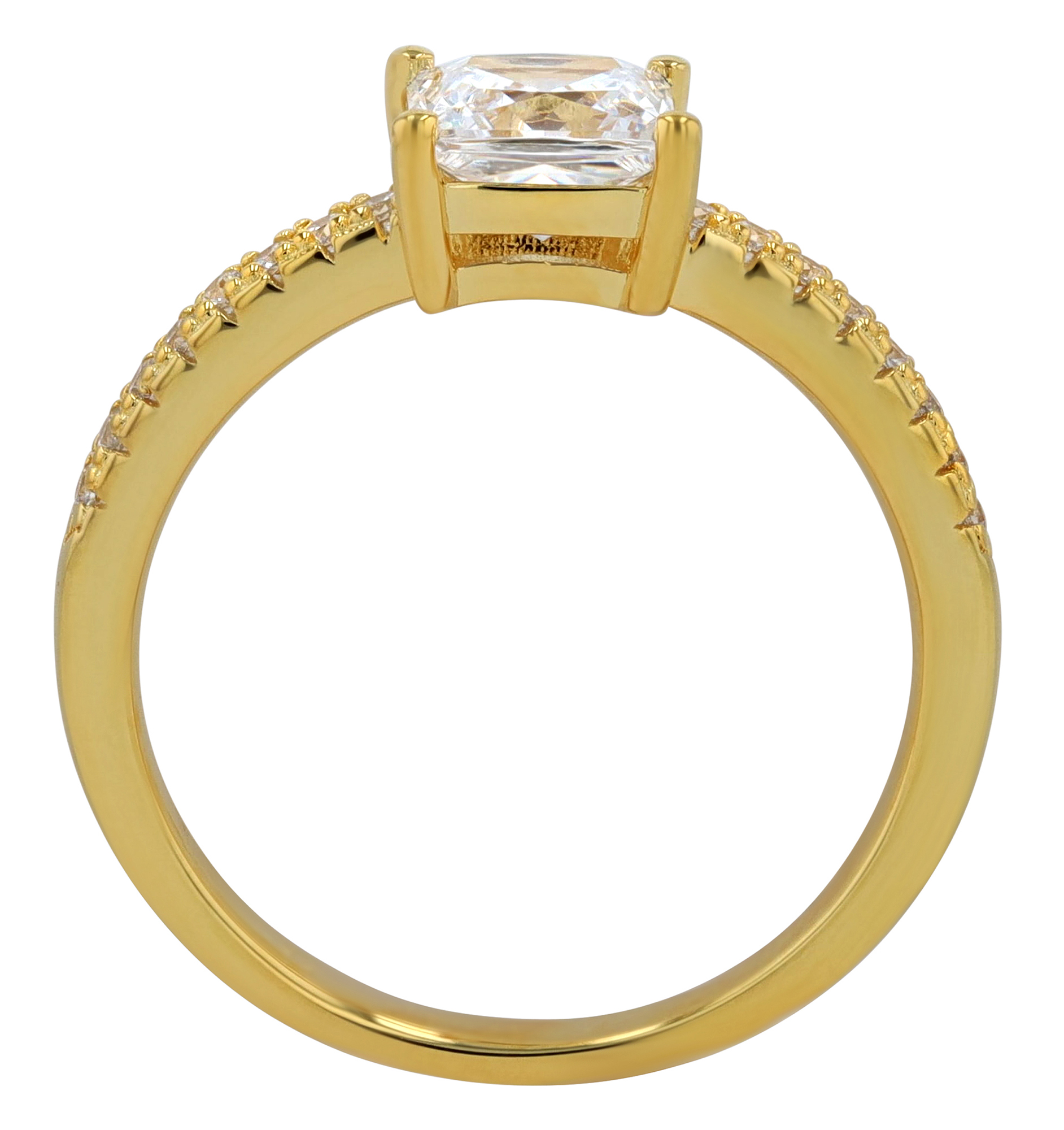 Sif Jakobs Jewellery 925/- Echt Silber Ring "Ellera Quadratto", Gr 58, Zirkonia (weiß), vergoldet