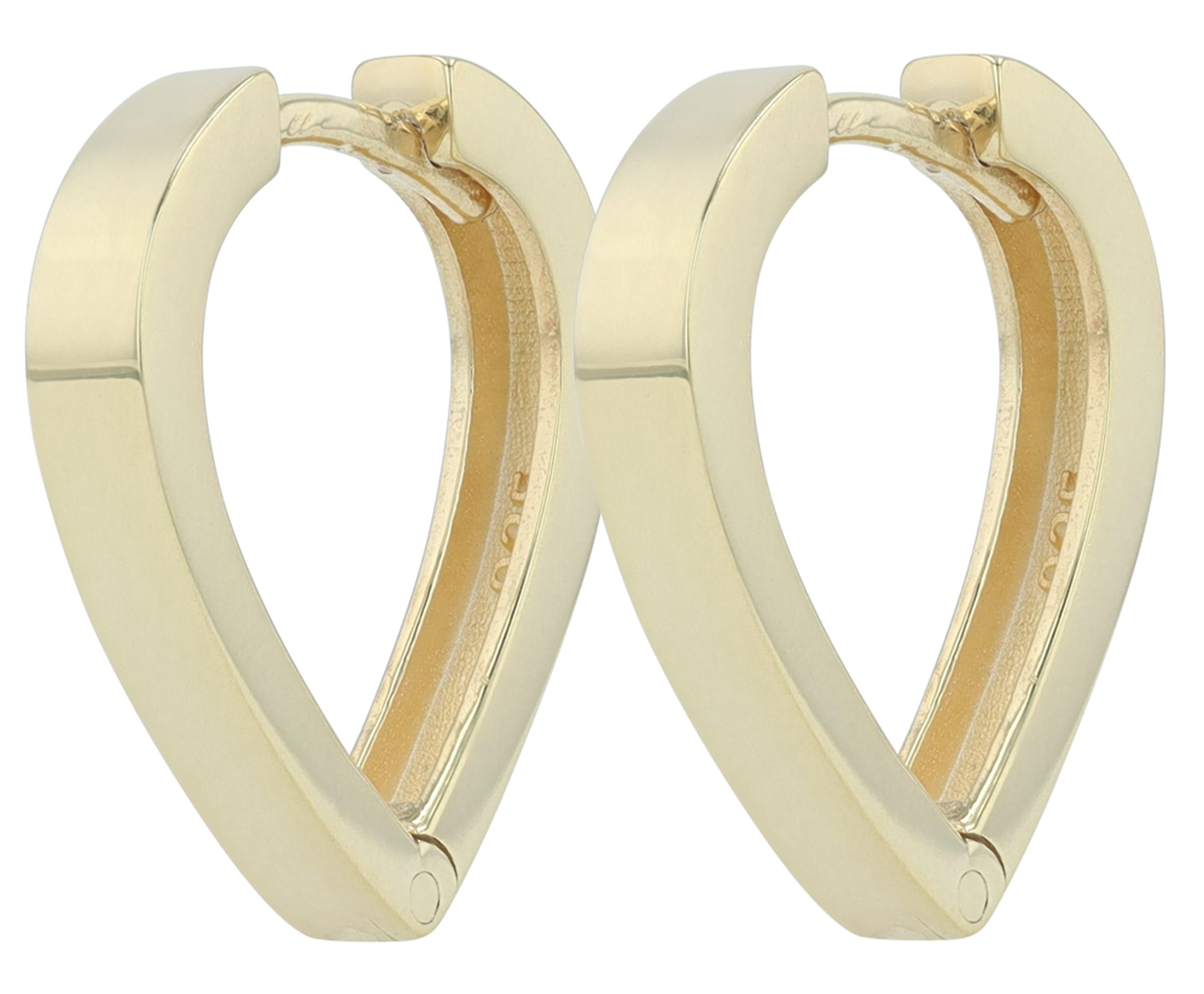 "Xyra" 925/- Echt Silber Creolen, V-Form/ abgerundet, vergoldet