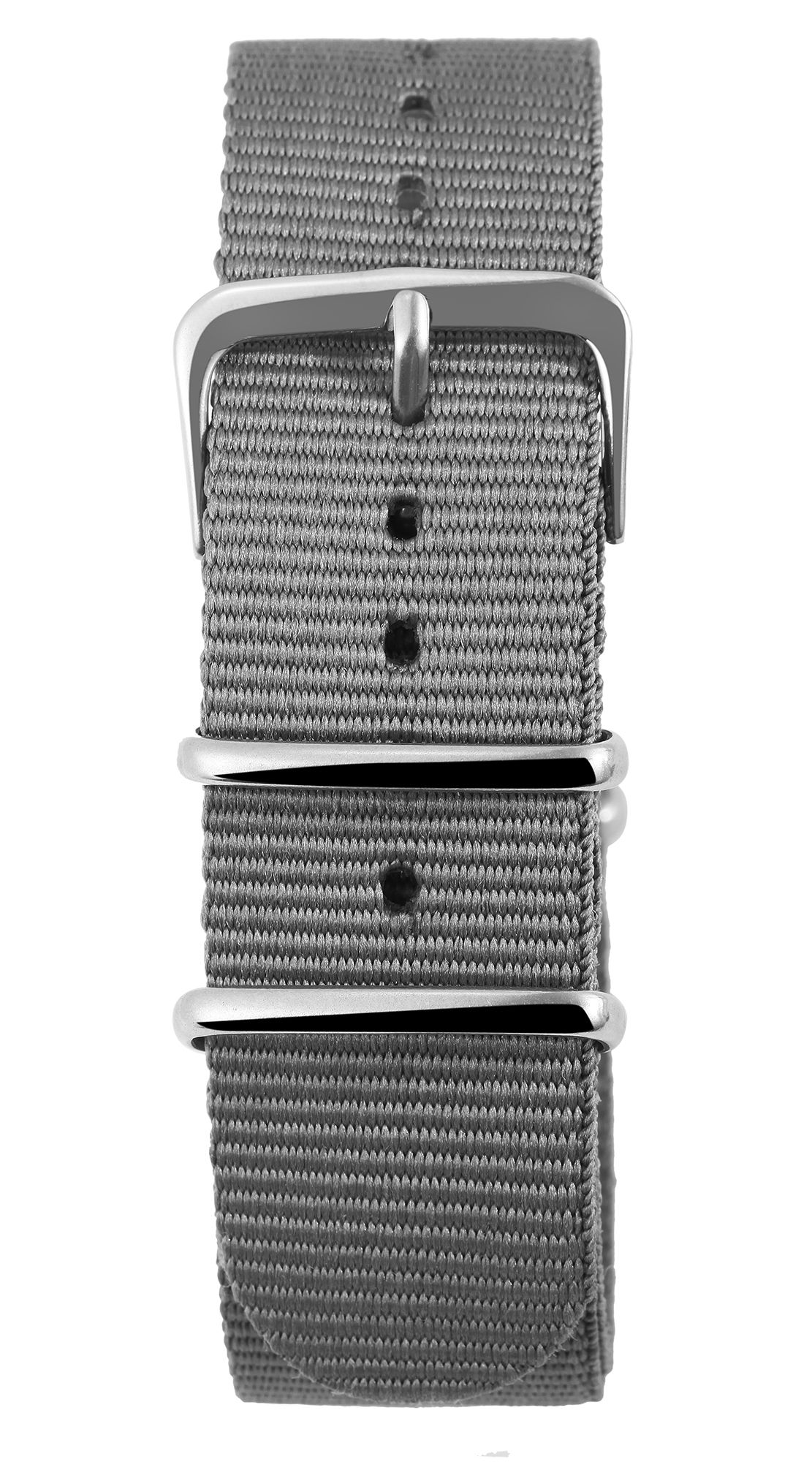 Nylon-Uhrenarmband, grau, Dornschließe, 20 mm