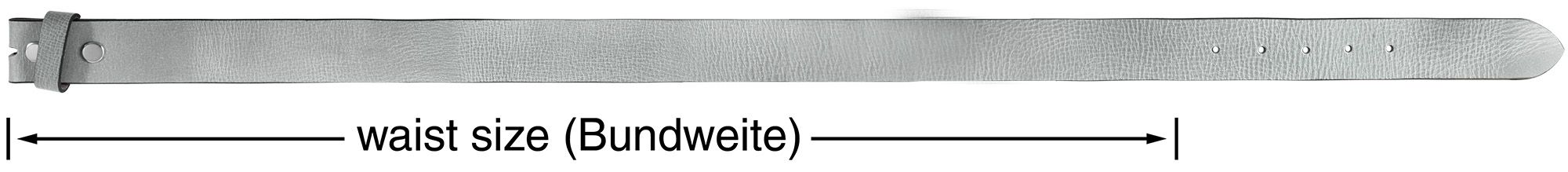 Leonardo Verrelli Echt Leder Gürtel, grau, Länge 90 cm