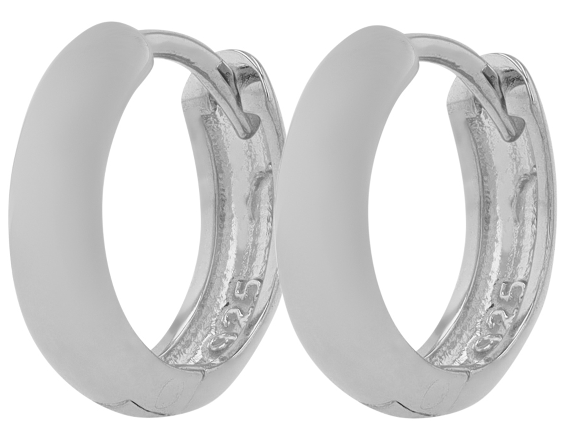 "Malu" 925/- Echt Silber Creole/ Huggie, silberfarben rhodiniert