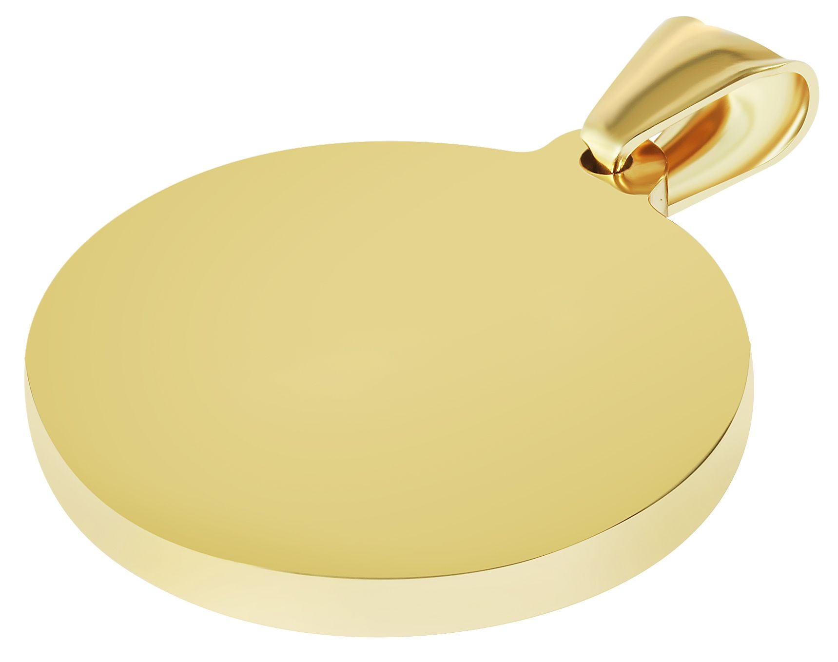 Akzent Edelstahlanhänger, rund, gravurfähig, Ionenplattiert, goldfarben