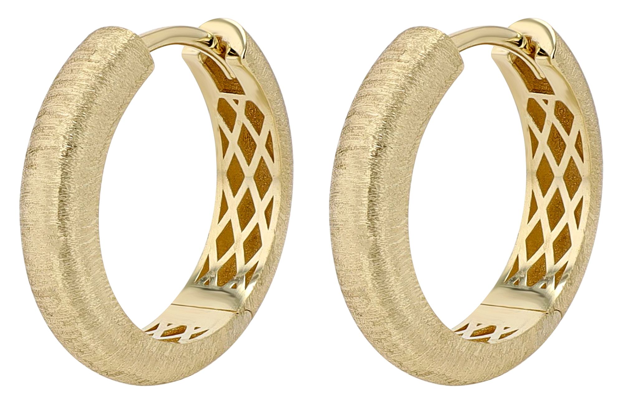 333er Gelbgold Creolen "Dalana", 8 Karat, Finish texturiert, Ø 13 mm