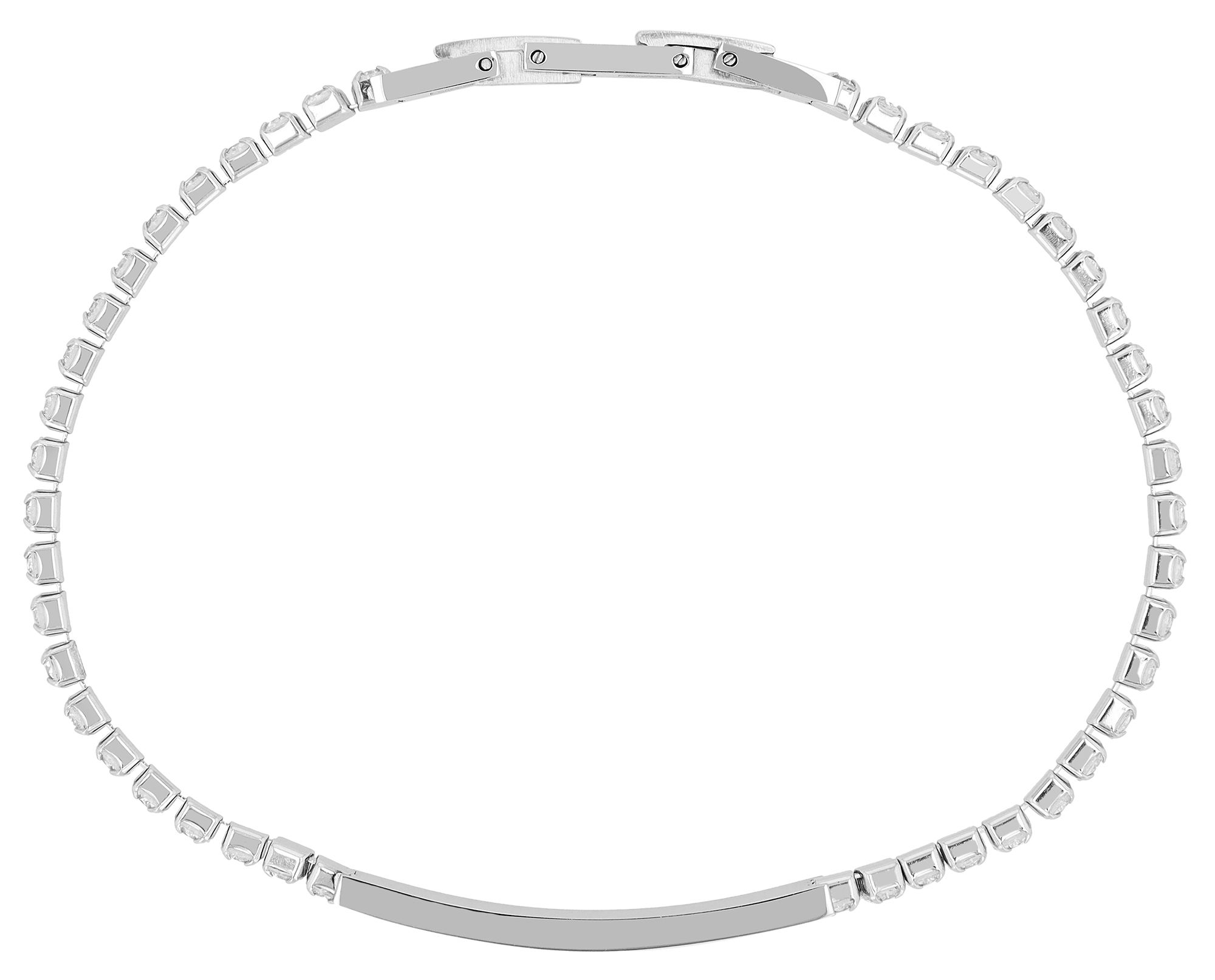 Akzent Armband "Novalie" mit Gravurplatte, Edelstahl & Similibesatz, silberfarben