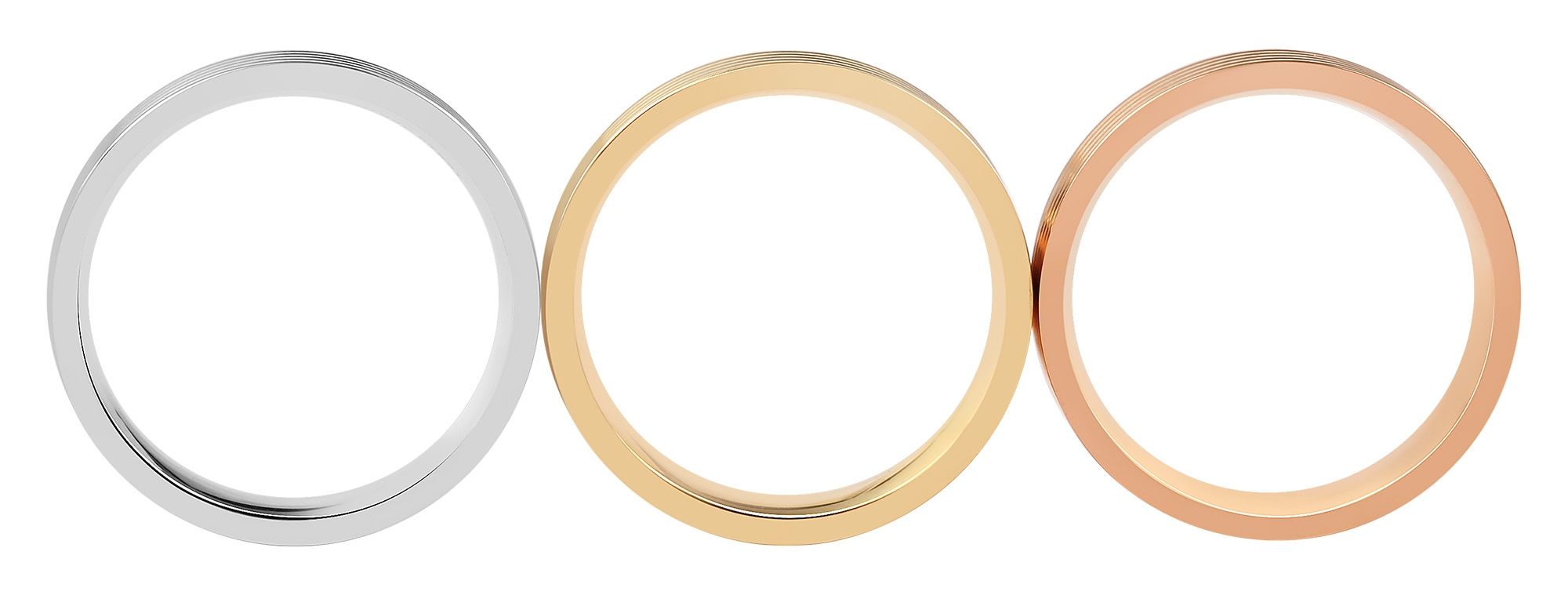"Dorothé" Damen Ringe, Edelstahl, 3 Ringe/ Pack, Gr. 54