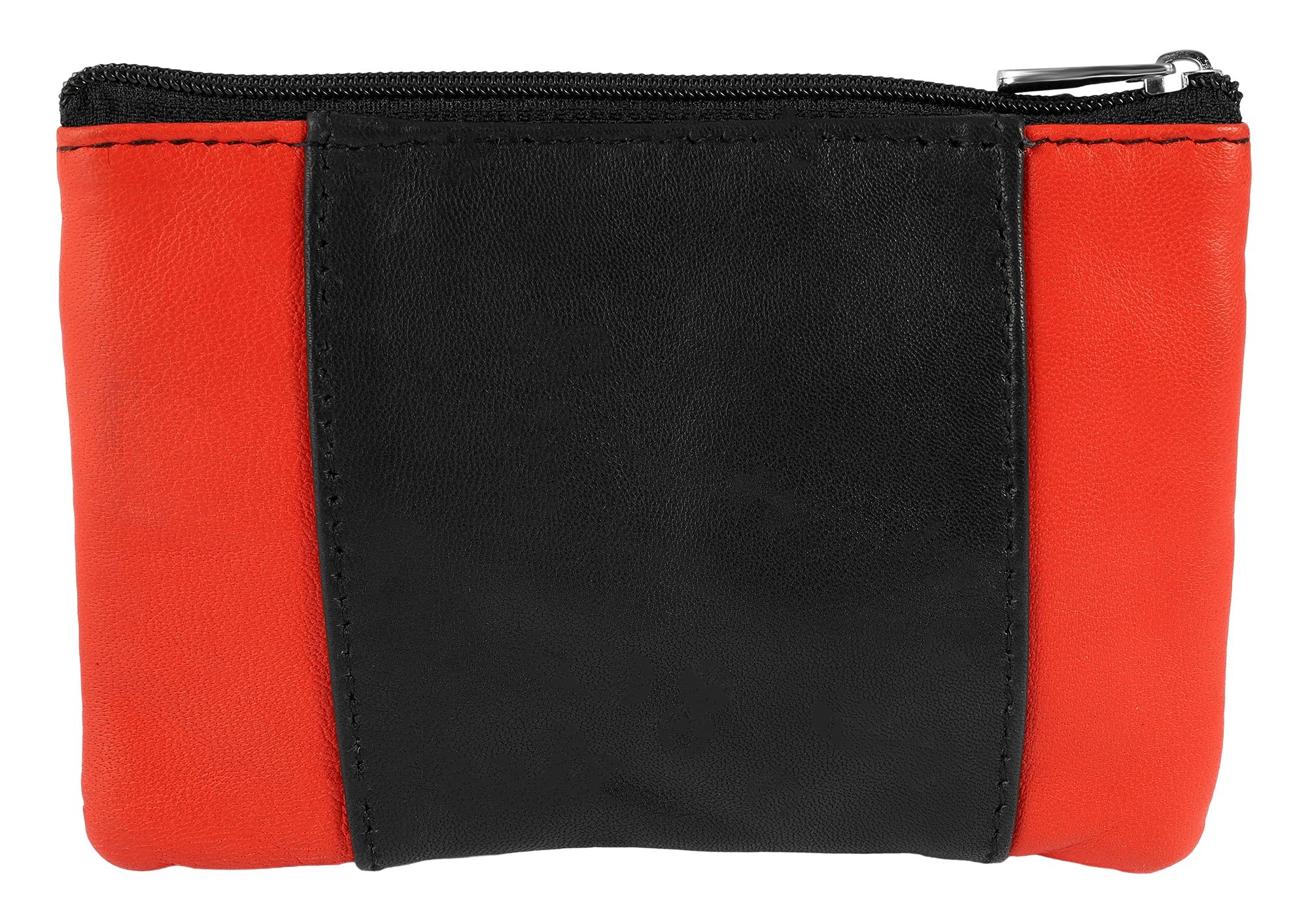 Schlüsselbeutel aus Echtleder von Excellanc, rot/ schwarz