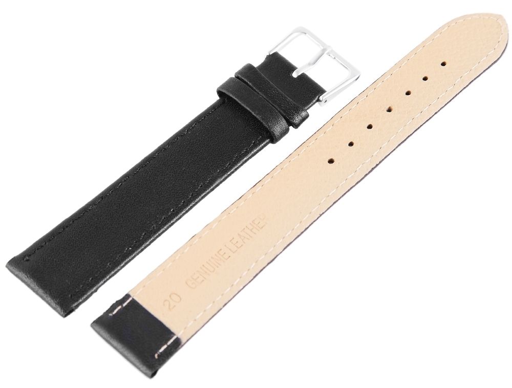 XL Echtleder-Uhrenarmband-Set, VE 6, schwarz, 20 mm