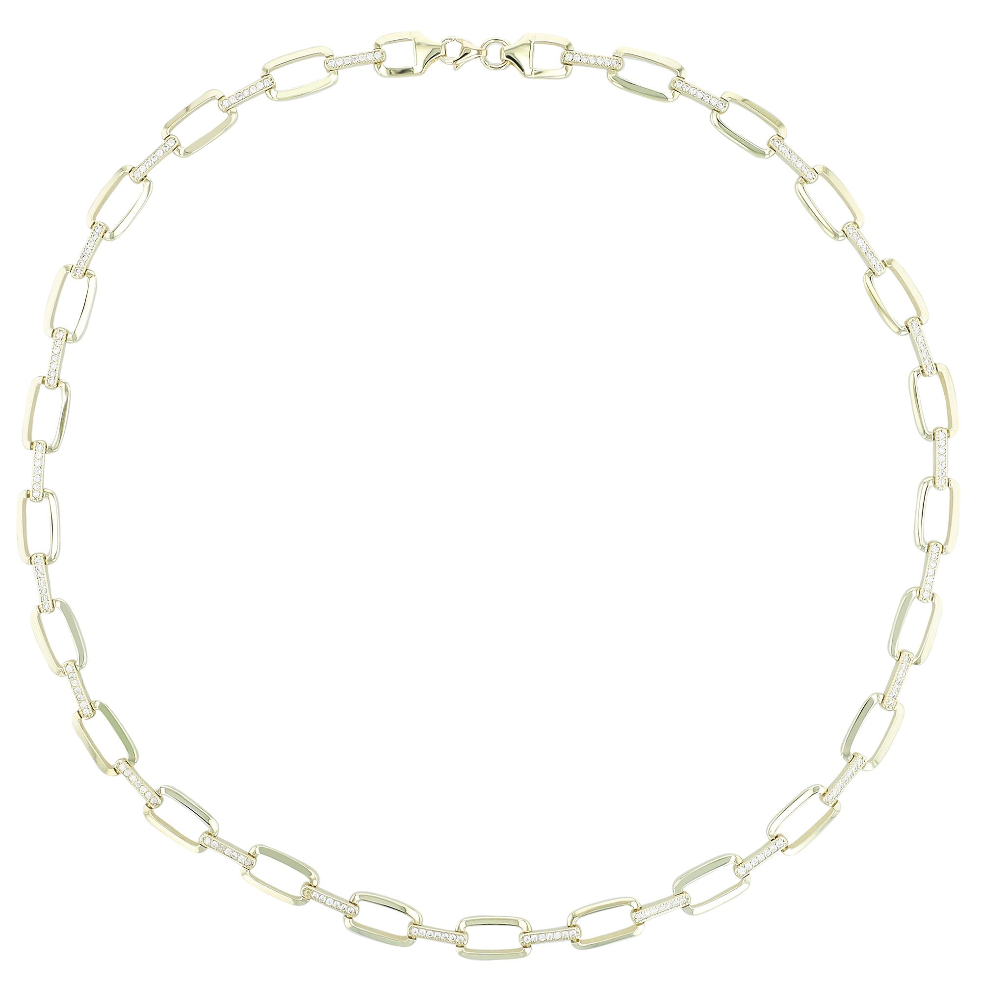 333/- Gold "Ezra" Kette mit Zirkonia, 8 Karat, Gelbgold, 45 cm