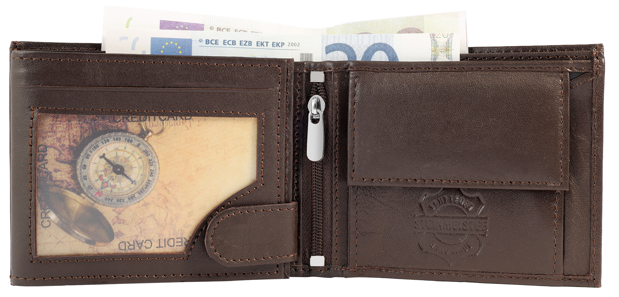 Steinmeister Geldbörse aus Echtleder, braun