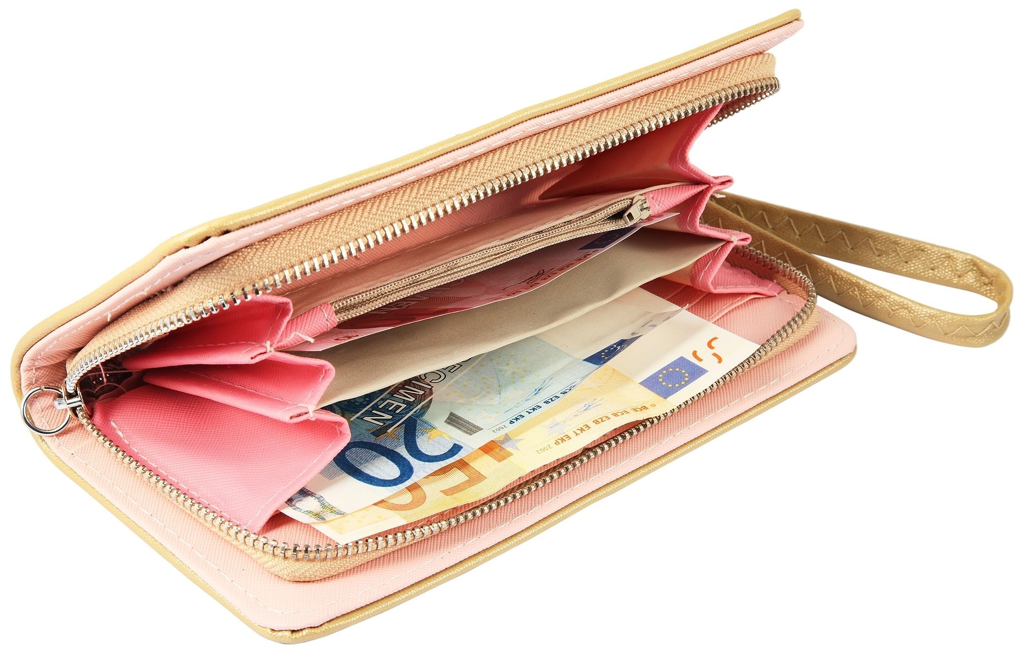 Cham Cham Damen Geldbörse aus Lederimitat in gelb. Format 21 x 11 cm.