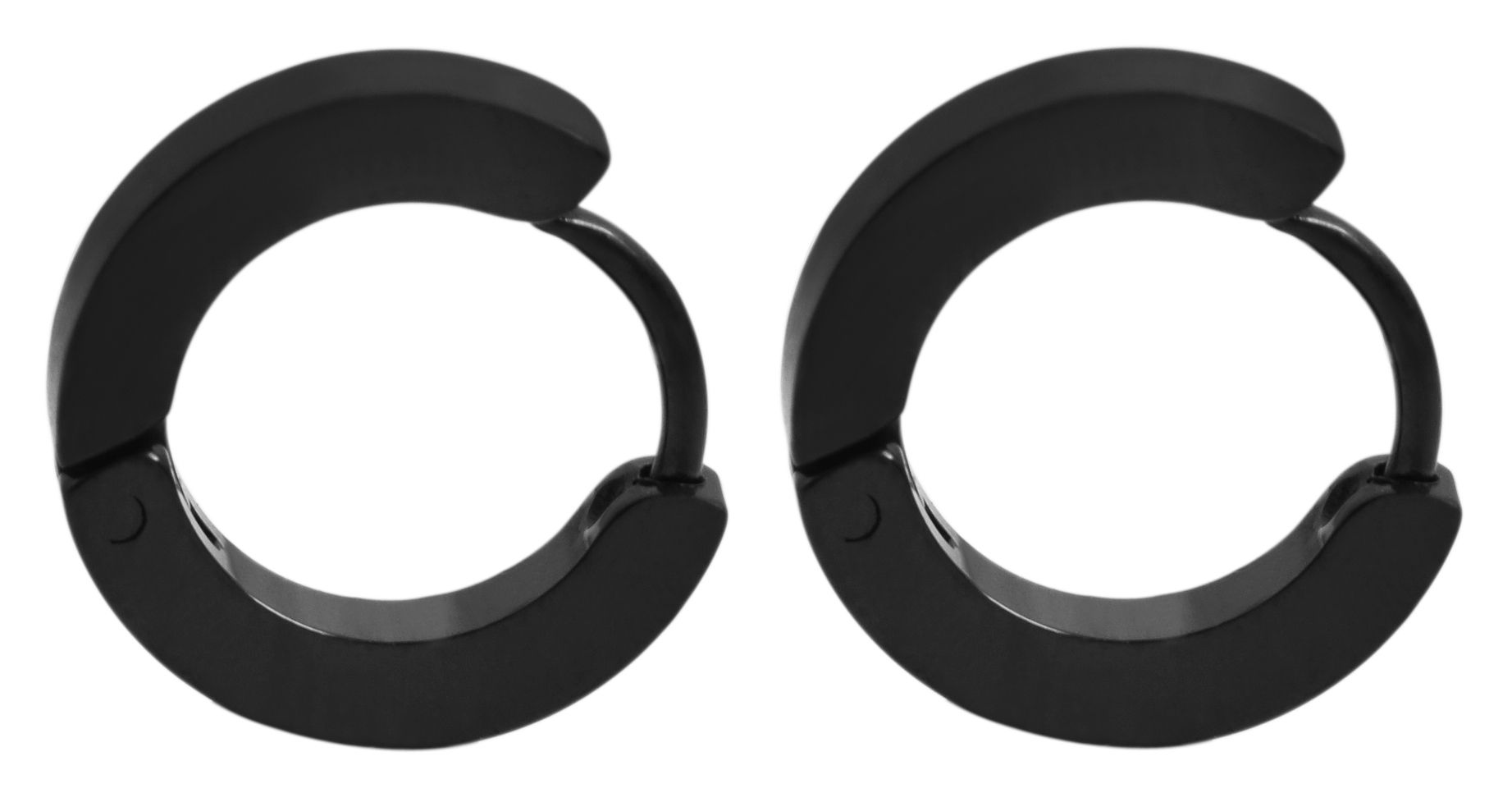 "Inu", Edelstahl Unisex-Creolen, Ø 9mm/ 3mm, schwarz