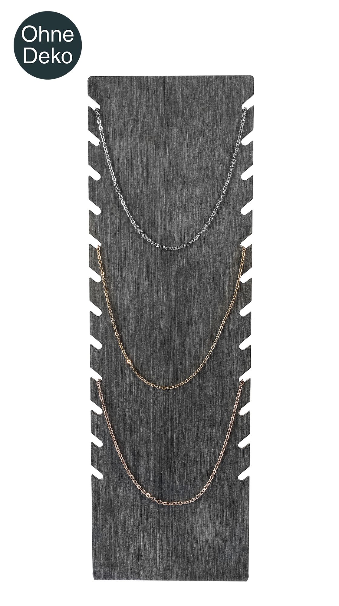 Acryl Aufsteller für 12 Ketten (Dekoserie Shiny), 24 cm, schwarz gebürstet