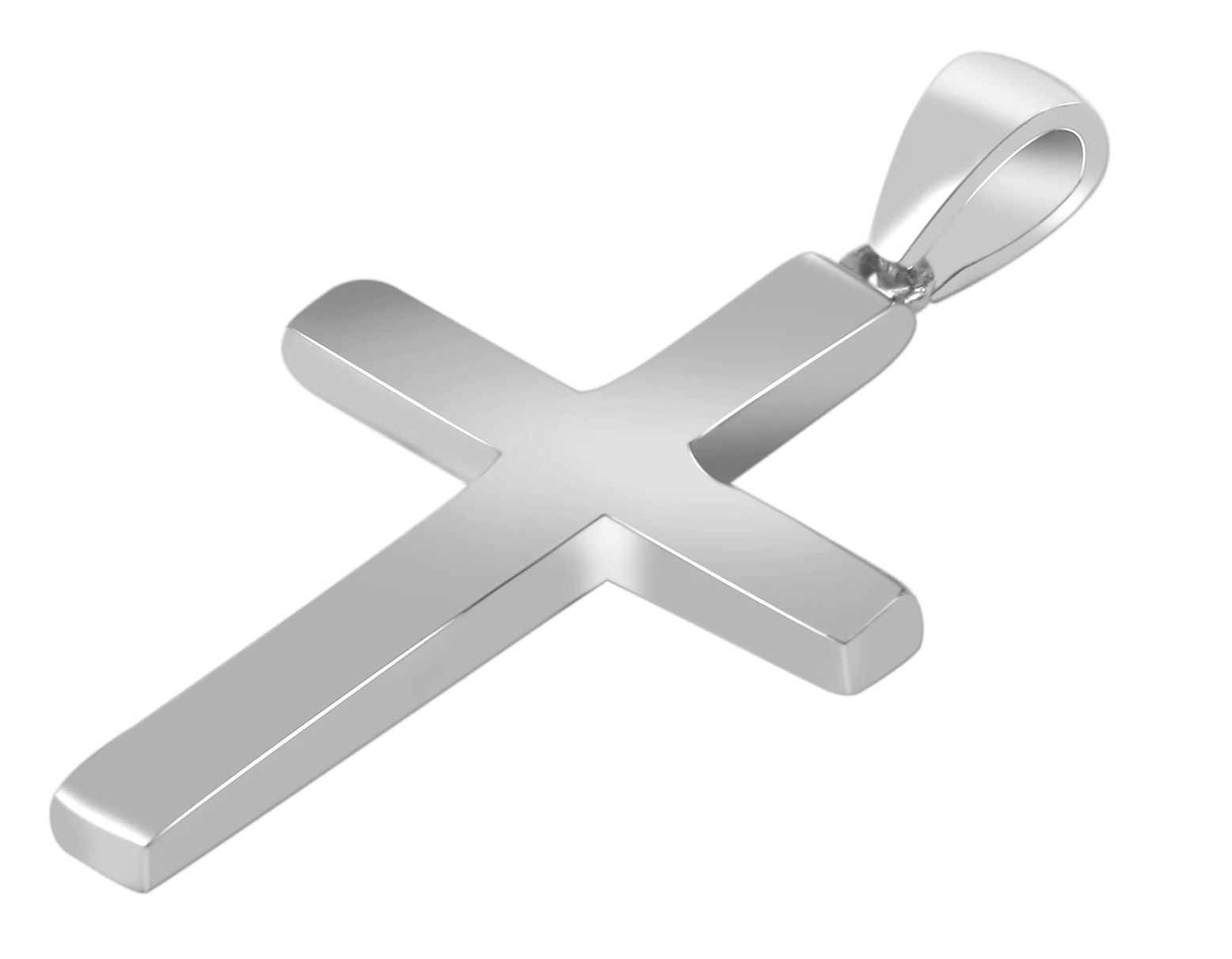 925/- Echt Silber Anhänger ohne Kette "Alani", Kreuz, matt/poliert, 925/rhodiniert