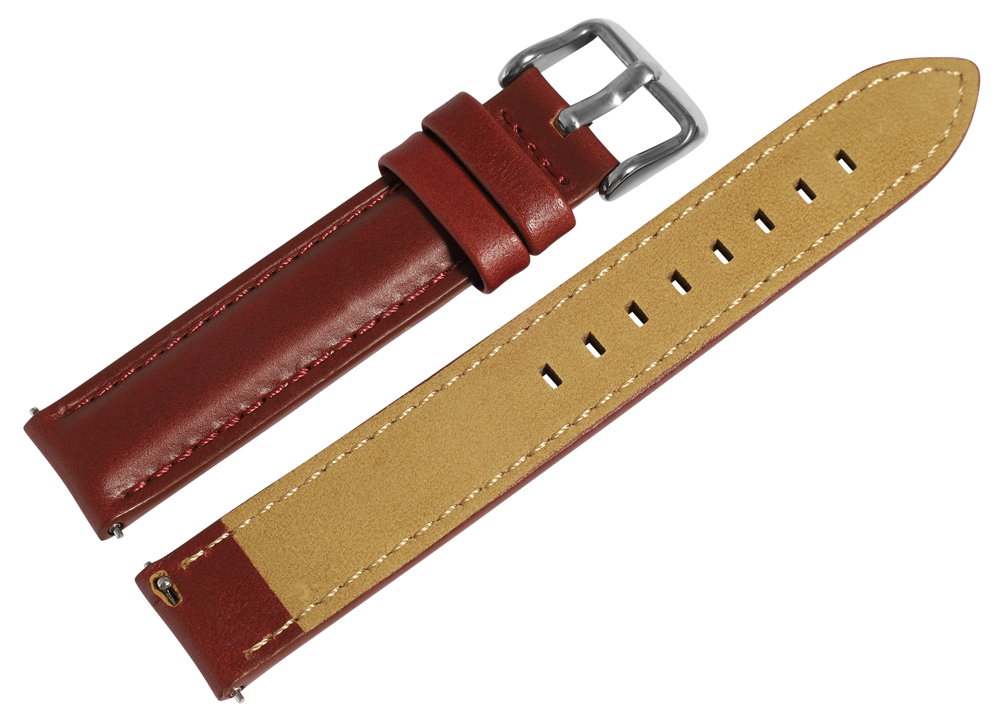 Echtleder Uhrenarmband (Quick-Release), braun, 16 mm