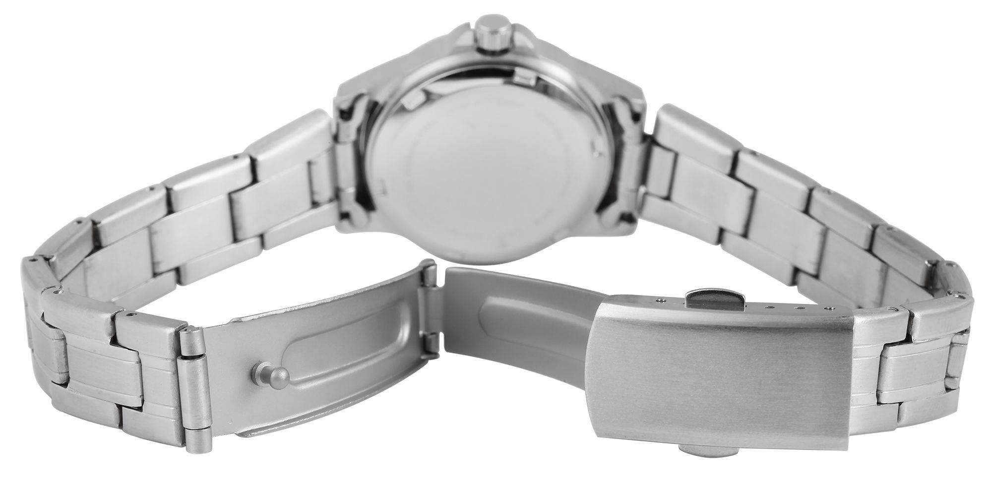 Just Edelstahl Damenarmbanduhr, silberfarben, petrolfarbenes ZB