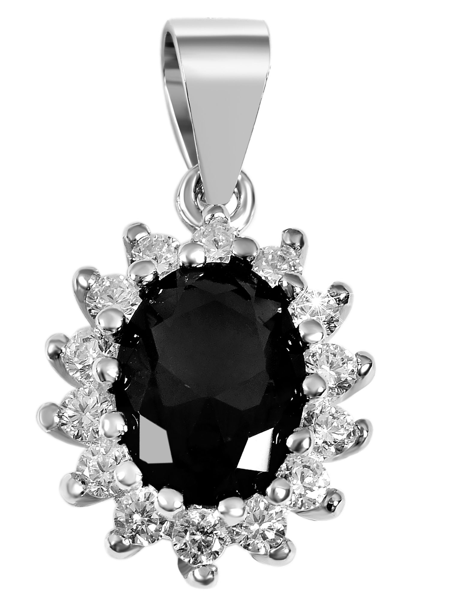 "Diana", 9257- Echt silber Entourage Anhänger, Zirkonia schwarz/ weiß, rhodinert