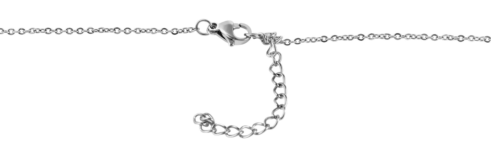 "Priscella" Edelstahl Kette mit Anhänger, Herz/ Similistein, silberfarben