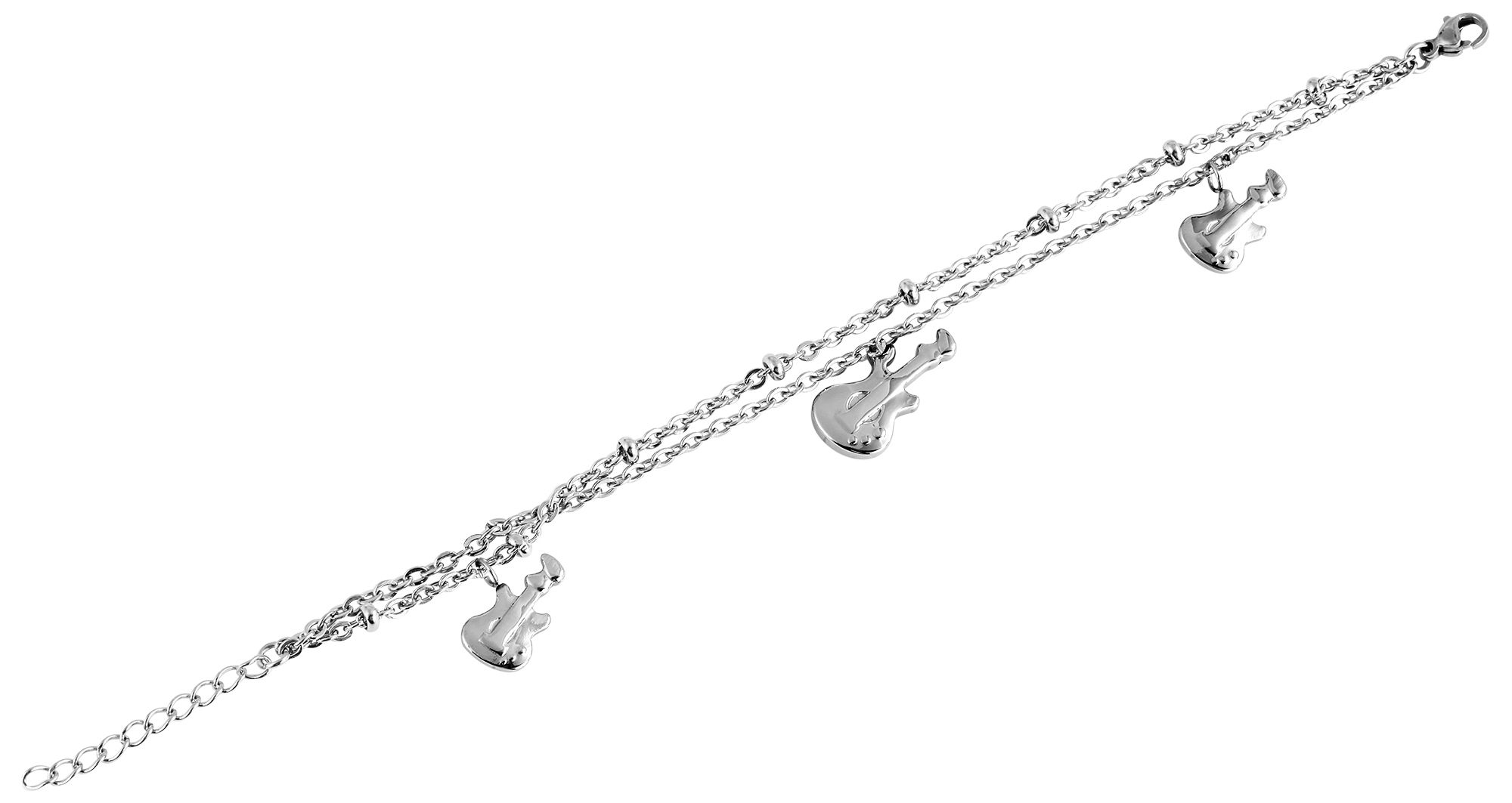 Akzent Armband aus Edelstahl, Gitarre, silberfarben