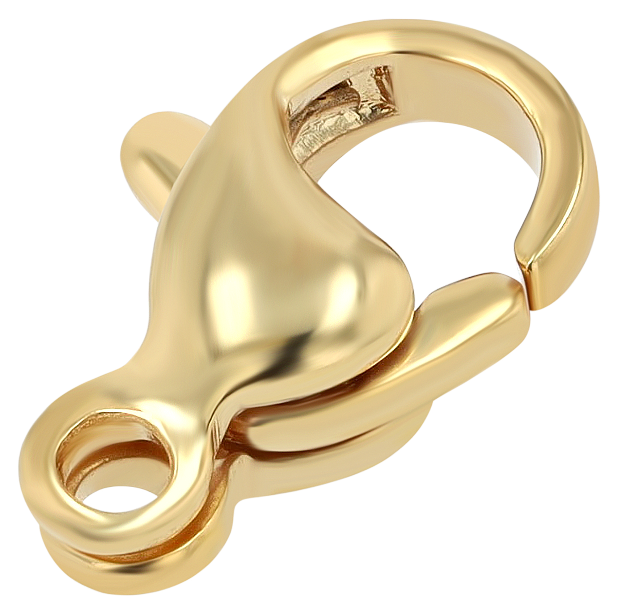 Karabinerverschluss 10 mm (Schmuckersatzteilen) Edelstahl, VE-10, goldfarben