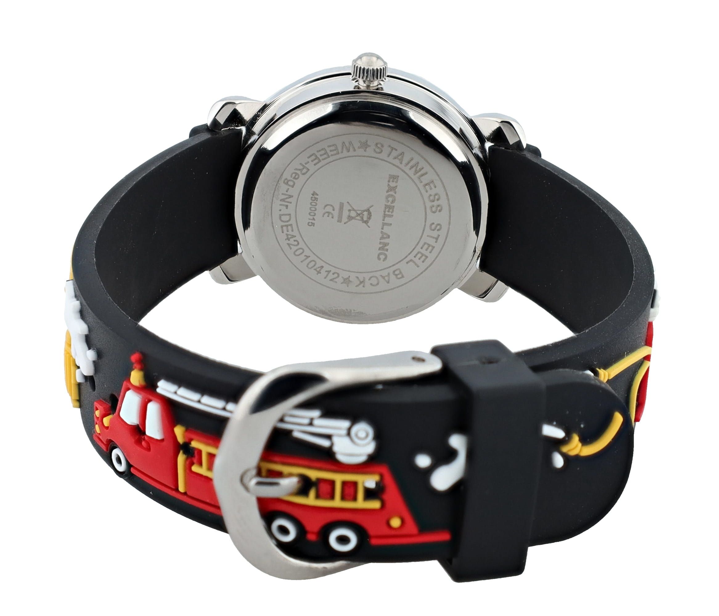 Excellanc Kinderarmbanduhr, Silikonarmband, silberfarben/schwarz