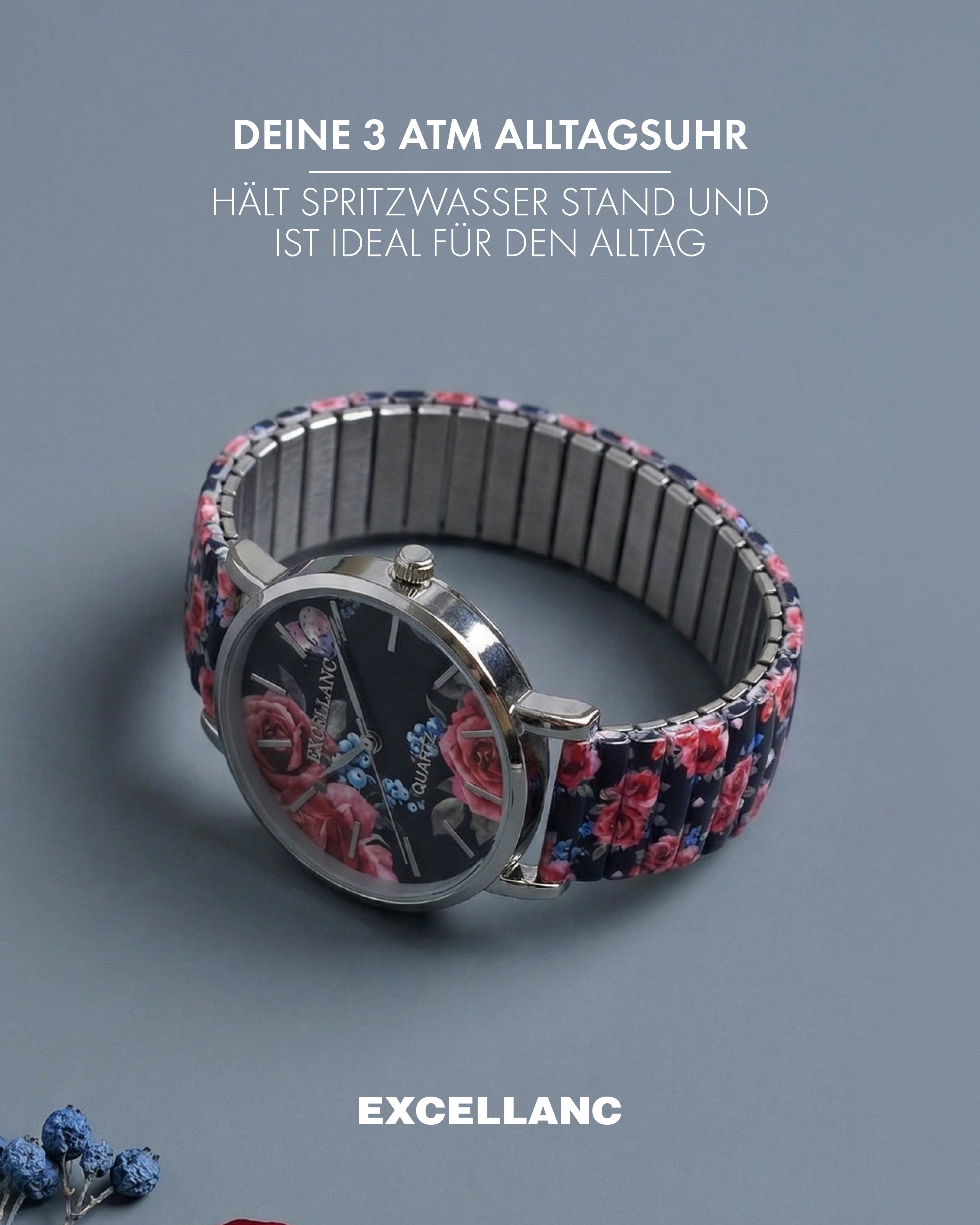Excellanc Damenuhr mit Edelstahlzugband