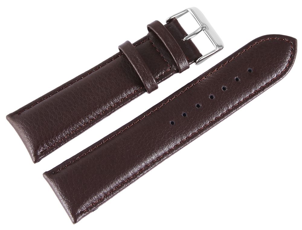 Echtleder Uhrenarmband, dunkelbraun, XL, 24 mm