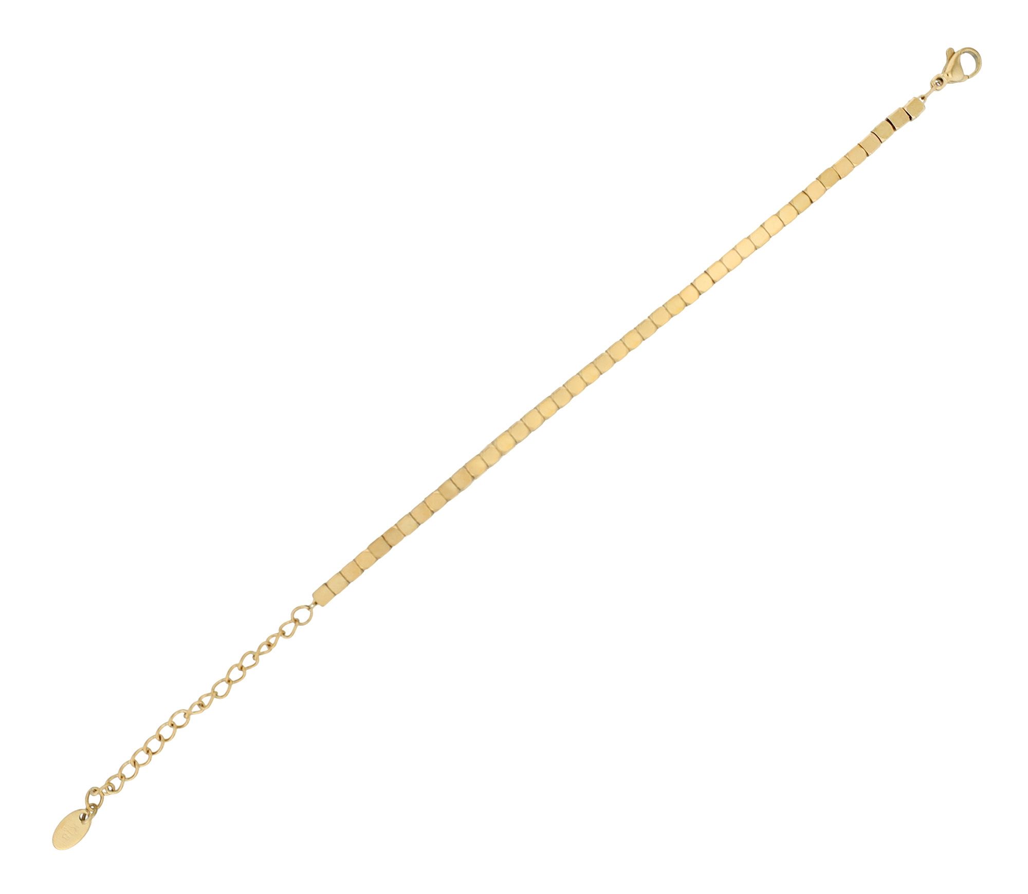 "Cube" - Kugelarmband Edelstahl, 15 + 5 cm, Würfelarmband, goldfarben