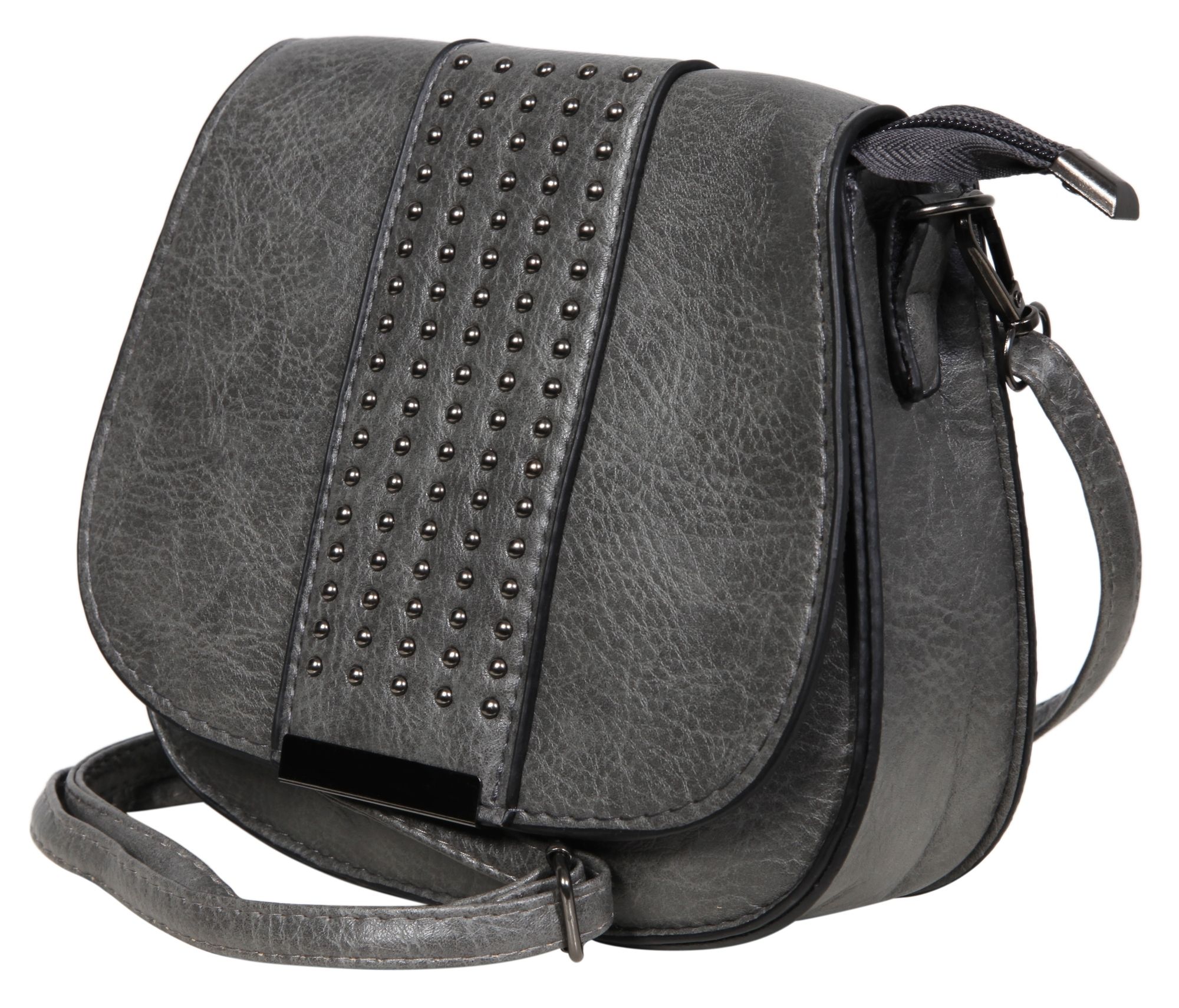Damen Handtasche aus Lederimitation, grau