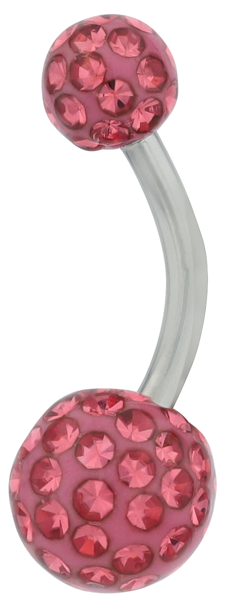 "Alexi" Edelstahl-Bronze Bauchnabelpiercing, Länge 10 mm/Stärke 1,8 mm, Pink