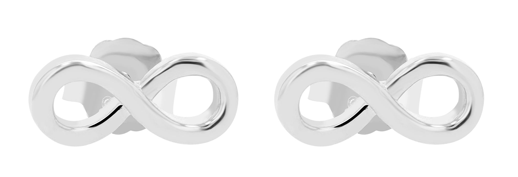 925er Sterlingsilber Infinity-Ohrstecker "Belén", rhodiniert