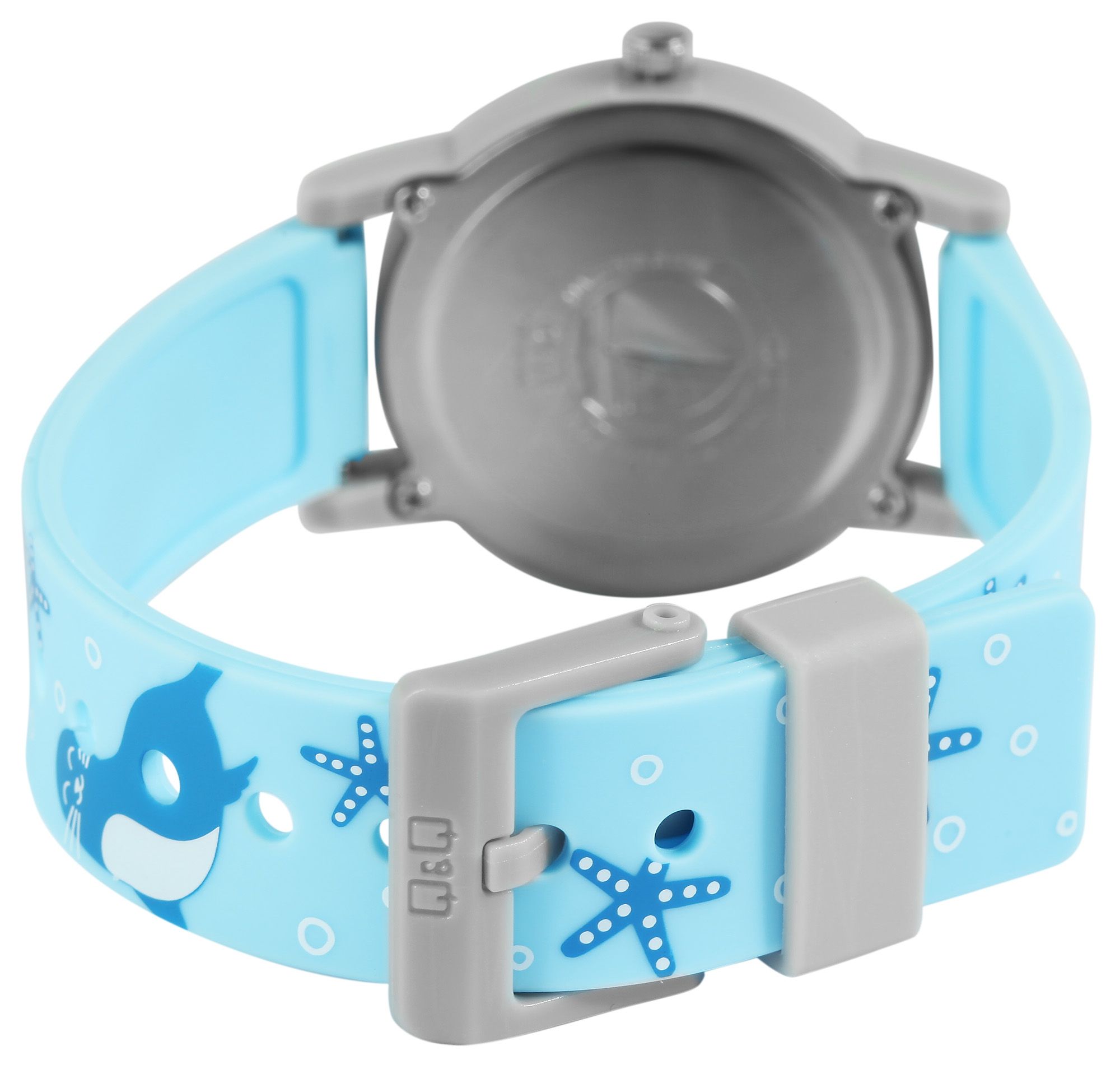 Q&Q Kinderuhr, Kunststoff, Silikonarmband, "Meer/ maritim", 10 ATM, Ø 32 mm